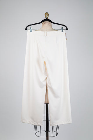 Pantalon tailleur blanc perle (S)