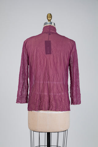 Veste ouverte diaphane prune  (S)