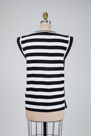 Débardeur marinière noir et blanc (XS à XXL)