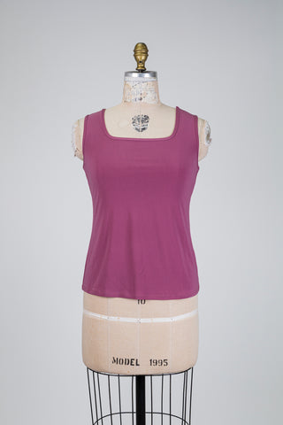 Light plum square neck tank top (S)