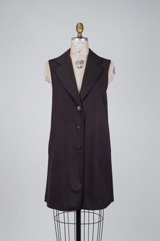 Blazer brun intense sans manches (S)