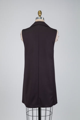Blazer brun intense sans manches (S)