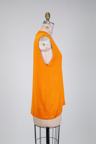 Débardeur orange à dos ajouré et noué (L)