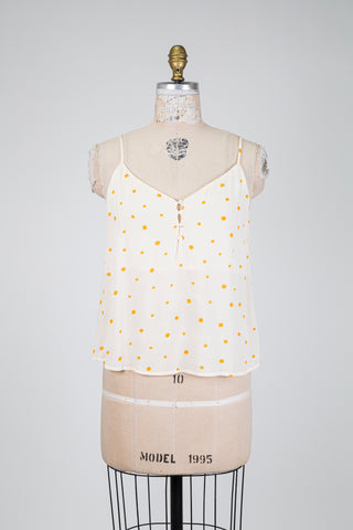 Camisole crème à petits pois orange (S)