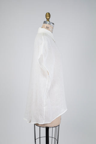Chemisier en lin blanc (S)