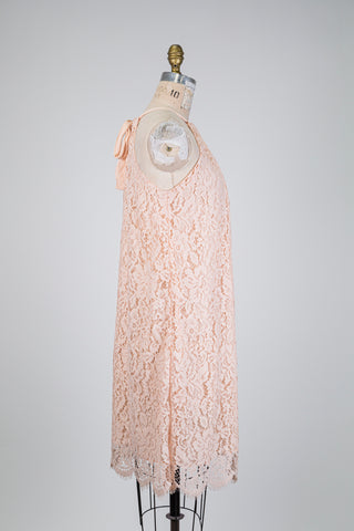 Peach pink lace halter dress (6)