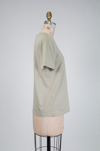 T-shirt vert sauge imprimé hamac rose bijouté (6)