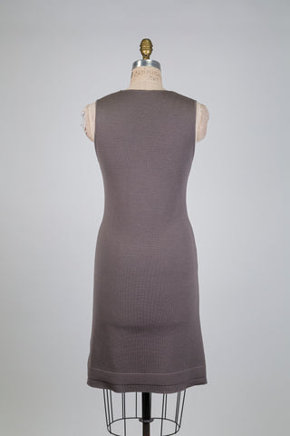 Robe en mérinos texturé taupe (6)