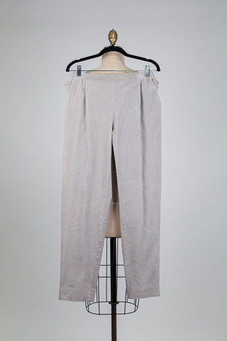 Pantalon corduroy gris à poches bijoutées (6)