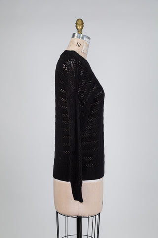 Black honeycomb knit sweater (6)