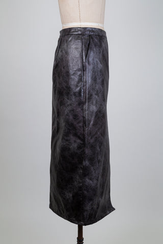 Jupe anthracite effet cuir patiné (6)
