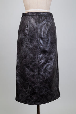 Jupe anthracite effet cuir patiné (6)