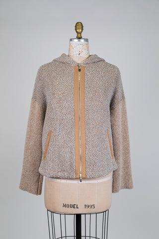 Veste en laine bouclée et faux suède (6)