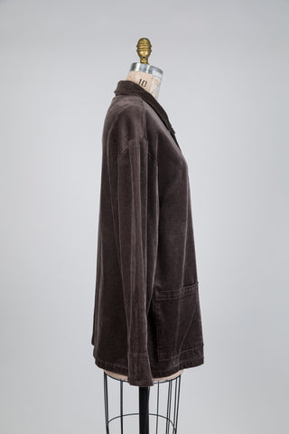 Surchemise en corduroy brun chocolat (M)