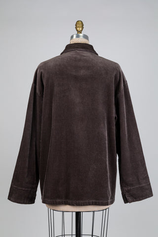 Surchemise en corduroy brun chocolat (M)