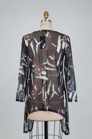Abstract tribal tunic with an asymmetrical cut (S)