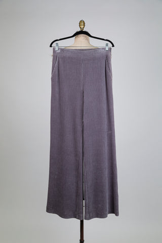 Pantalon confort en corduroy gris (8)