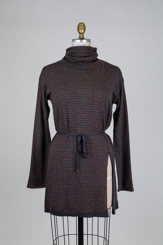 Tunique mérinos à rayures gris et brun (6)