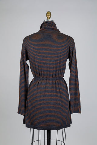 Tunique mérinos à rayures gris et brun (6)