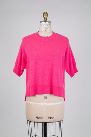 Chandail en cachemire rose vibrant (6)