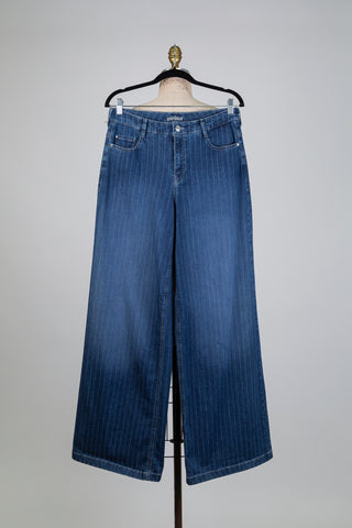 Pantalon denim à rayures fines (8)