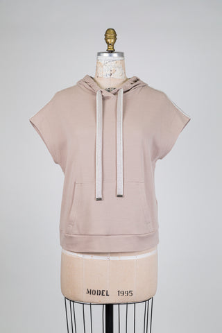 Chandail hoodie rose à galons scintillants (6)