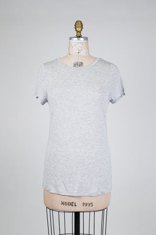 T-shirt col rond gris chiné lumineux (4-6-12)