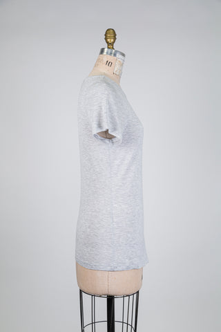 T-shirt col rond gris chiné lumineux (4-6-12)