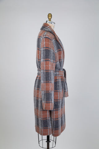 Luxurious grey and terracotta tartan jacket (6)