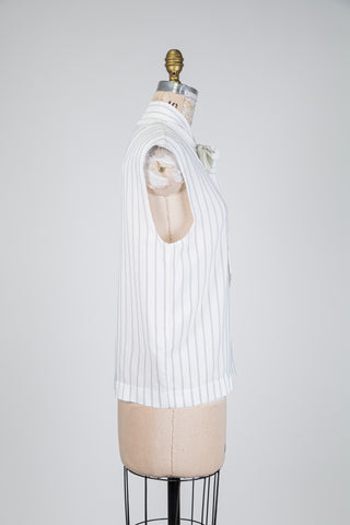 Black and white striped lavallière blouse (6)
