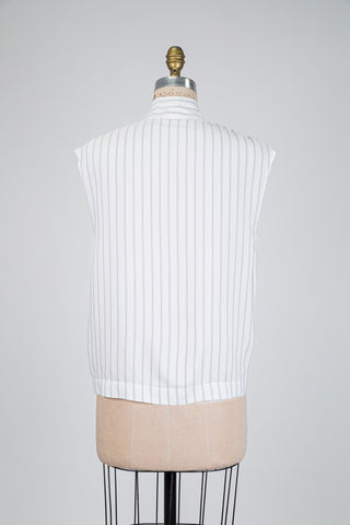 Black and white striped lavallière blouse (6)