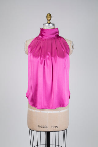 Fuchsia silk halter top (6)