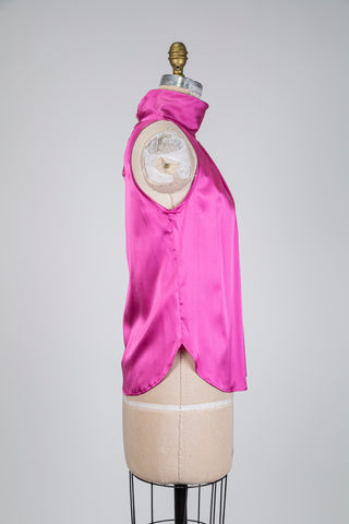 Fuchsia silk halter top (6)