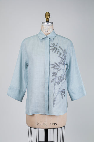 Chemisier aqua à broderie lumineuse (2 à 14)