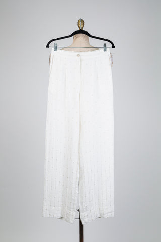 White trousers with embroidered stripes (4/6)