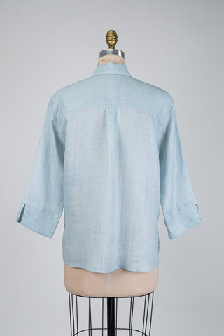 Chemisier aqua à broderie lumineuse (2 à 14)