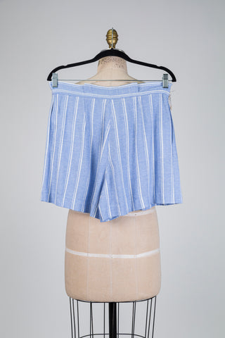 Heather blue shorts with a structured high waist (6)