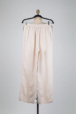 Champagne beige linen trousers (6+8)