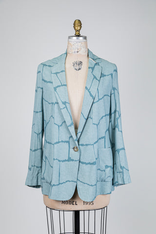 Blazer léger aqua effet marbré (6)