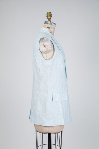 Pastel blue blazer with botanical jacquard (6)