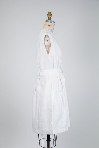 White sleeveless dress with botanical jacquard (6)
