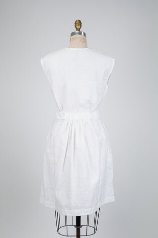 White sleeveless dress with botanical jacquard (6)