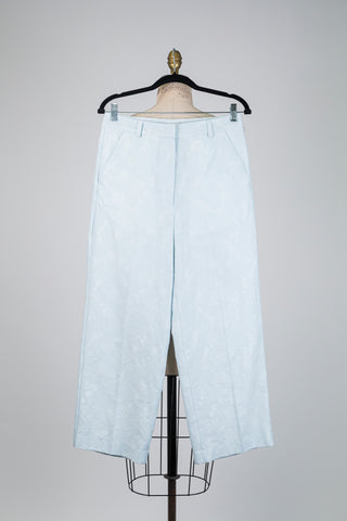 Pale blue trousers with a botanical jacquard (6)