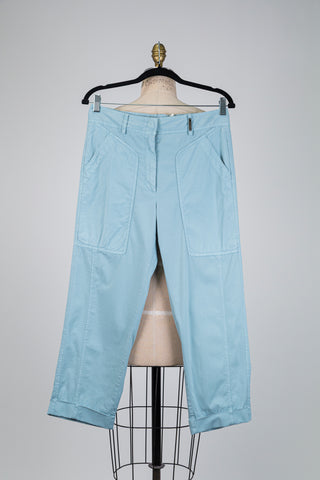 Pantalon vert d'eau à poches XXL plaquées (6)