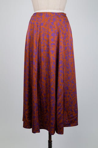 Jupe florale brun et violet (6)