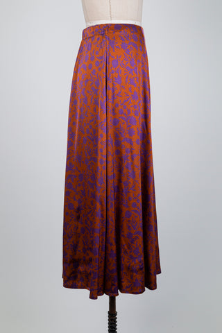 Jupe florale brun et violet (6)