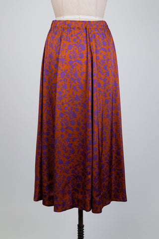 Jupe florale brun et violet (6)
