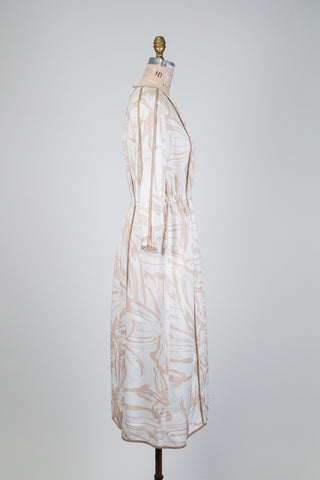 Cream dress with beige floral print (6)