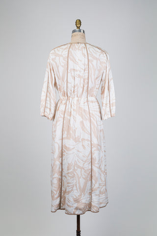Cream dress with beige floral print (6)
