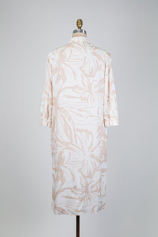 Cream beige floral shirt dress (6)